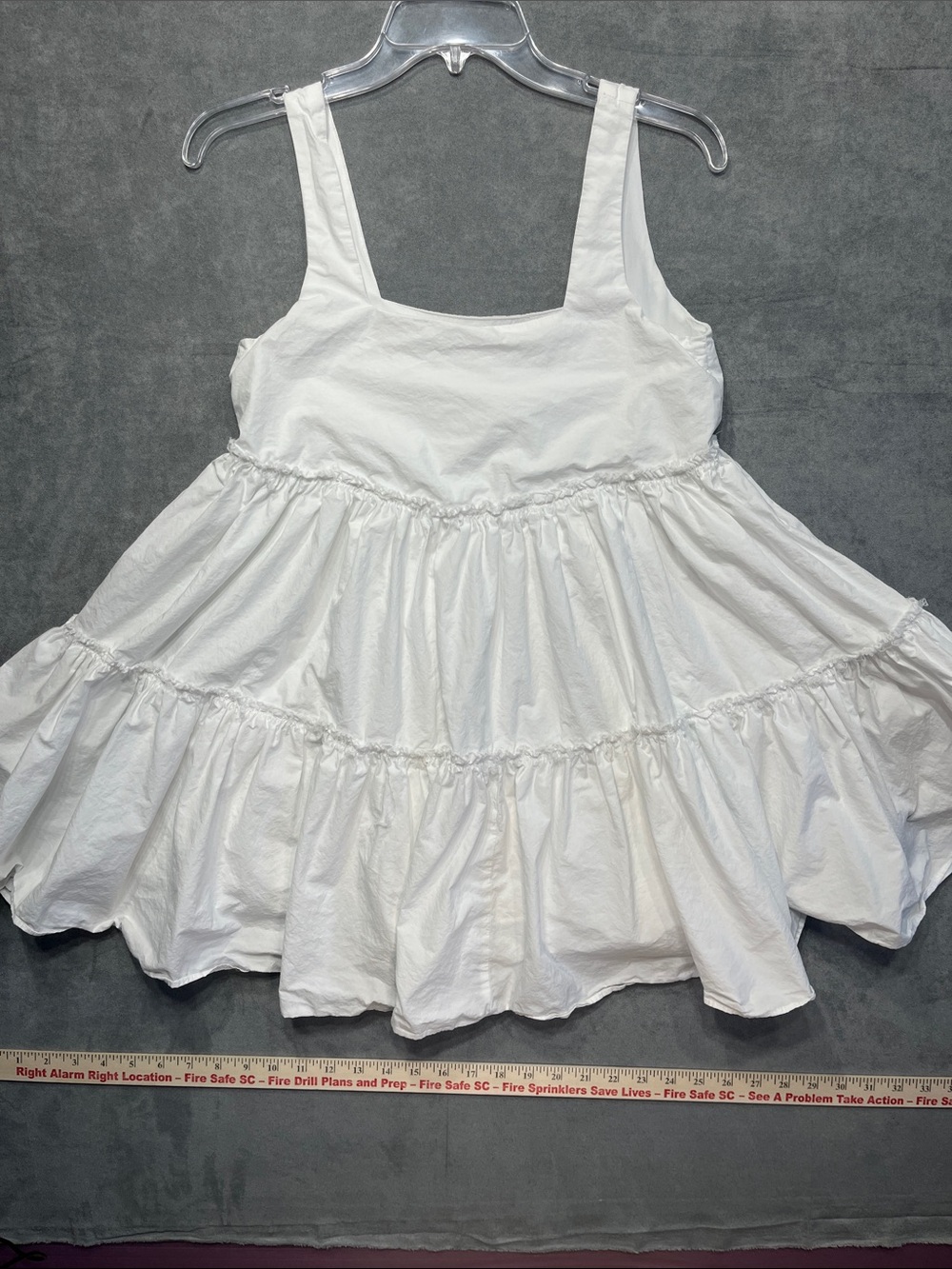Altar’d State White Tiered Babydoll Mini Dress XS Cottagecore Boho